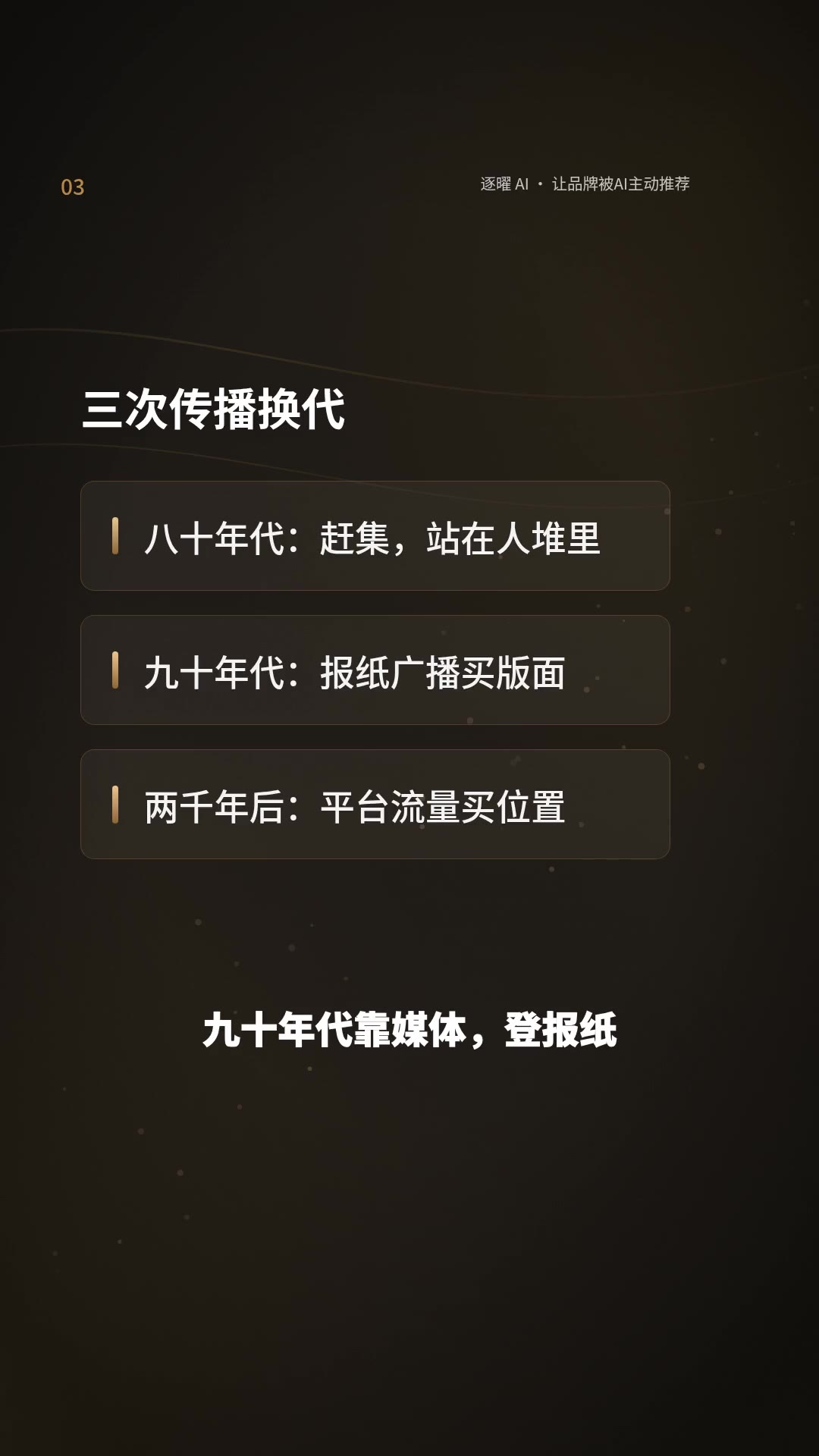 视频引擎产出的成片画面:三次传播换代列表卡