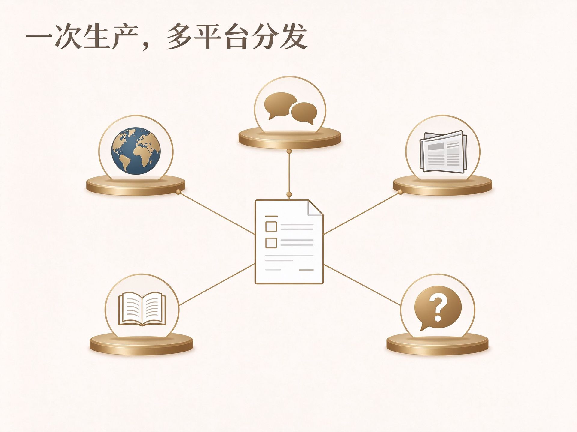 一次生产多平台分发浅色图解,官网、公众号、头条、百家号、知乎,用于多平台分发文章配图