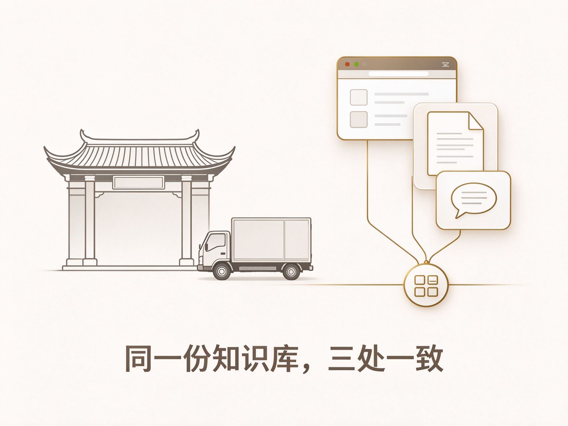 同一份知识库三处一致